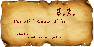 Borsó Kasszián névjegykártya